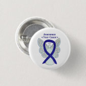 Navy, Indigo, Dunkelblauer Aufklärungsband Button (Vorne & Hinten)