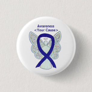 Navy, Indigo, Dunkelblauer Aufklärungsband Button