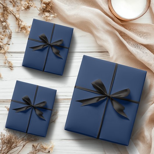 Navy Indigo Solid Color | Classic | elegant Geschenkpapier Set