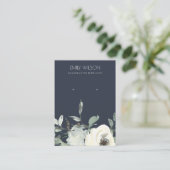 NAVY IVORY WHITE FLORAL BUNCH EARRING ANZEIGE VISITENKARTE (Stehend Vorderseite)
