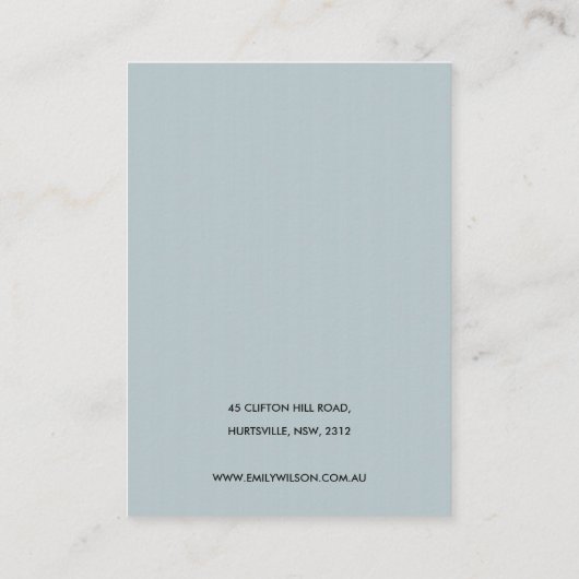 NAVY IVORY WHITE FLORAL BUNCH NECKLACE DISPLAY VISITENKARTE (Rückseite)