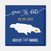 Navy Jamaica Wedding Save the Date Map Magnet (Vorne)