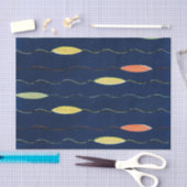 NAVY JAPANESE WOODBLOCK PATTERN TISSUPAPIER SEIDENPAPIER (Handwerk)