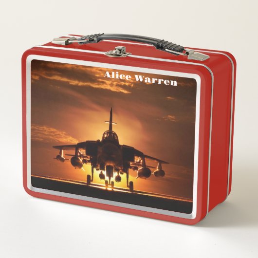 Navy Jet Sunset Metall Brotdose (Vorderseite)