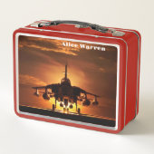 Navy Jet Sunset Metall Brotdose (Rückseite)