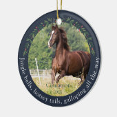 Navy Jingle Bells Horsey Schwanzes Weihnachten Wei Keramik Ornament (Links)