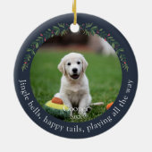Navy Jingle Bells Pet Dog Weihnachten Keramik Ornament (Hinten)