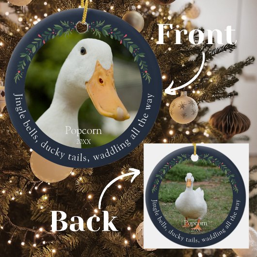 Navy Jingle Bells Pet Duck Weihnachten Keramik Ornament