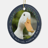 Navy Jingle Bells Pet Duck Weihnachten Keramik Ornament (Links)