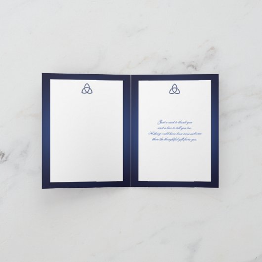 Navy keltische Liebe kann sich Dankeschön Note Car Dankeskarte (Innenseite)