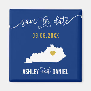 Navy Kentucky Hochzeit Sichern Sie die Datumskarte Magnet