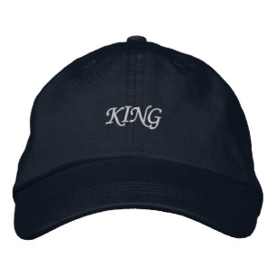 Navy-King-Text anpassbar mit klassischer Cotton-Ca Bestickte Baseballkappe