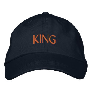 Navy KING Text Handsome Perfect-Hat for Style Wear Bestickte Baseballkappe