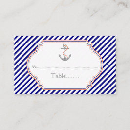 Navy Korallenanker nautische Hochzeitsstiftung Pla Platzkarte