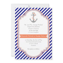 Navy, Korallenanker & Streifen Hochzeit