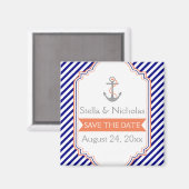 Navy, Korallenhochzeit Sichern Sie das Datum Magnet (Vorderseite/Rückseite)
