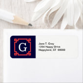 Navy, Korallenroter griechischer Schlüsselrahmen # (Insitu)