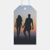 Navy, Korallentypografie Save the Date Foto Geschenkanhänger (Rückseite)