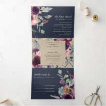 NAVY KRAFT LILA LILAC FLORAL WATERCOLOR WEDD