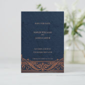 Navy-Kupfer-Keltisch Save-the-Date-Karte Save The Date (Stehend Vorderseite)