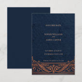 Navy-Kupfer-Keltisch Save-the-Date-Karte Save The Date (Vorne/Hinten)
