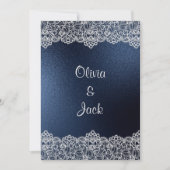 NAVY LACE ELEGANT & RUSTIC WEDING EINLADUNG (Vorderseite)