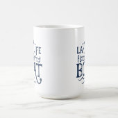 Navy Lake Life schwimmt mein Boot Kaffeetasse (Mittel)