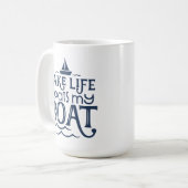 Navy Lake Life schwimmt mein Boot Kaffeetasse (Vorderseite Links)