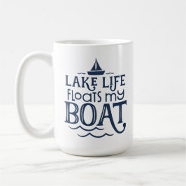 Navy Lake Life schwimmt mein Boot Kaffeetasse