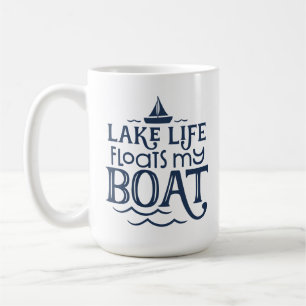 Navy Lake Life schwimmt mein Boot Kaffeetasse