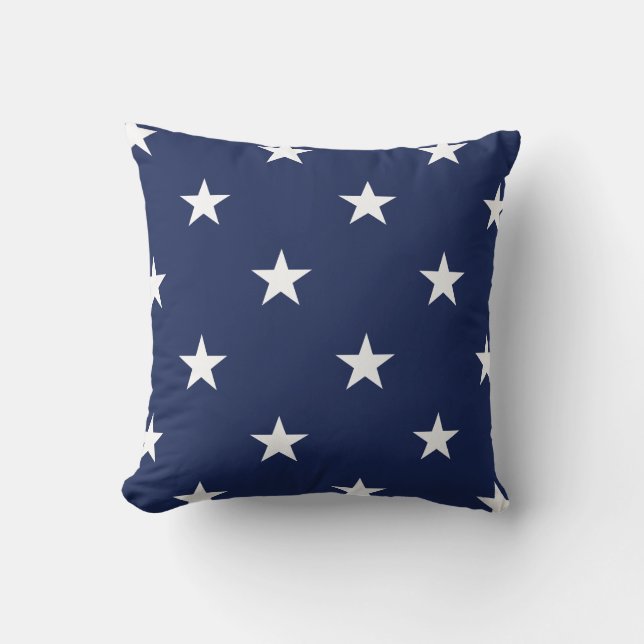 Navy Large Stars Pillow Kissen (Vorderseite)