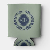 Navy Laurel Wreath Wappen auf Sage Green Dosenkühler (Vorderseite)