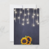 Navy leichte rustikale Sonnenblumen Save the Date  (Rückseite)