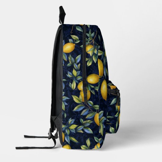 Navy Lemon Tree Monogram Bedruckter Rucksack (Links)