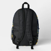 Navy Lemon Tree Monogram Bedruckter Rucksack (Rückseite)