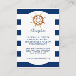 Navy Lenkrad Nautical Wedding Reception Begleitkarte