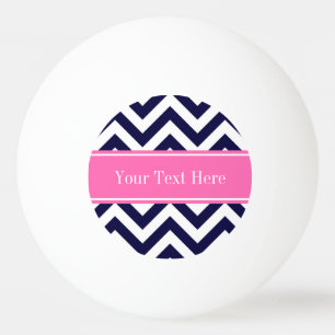 Navy LG Zickzack HotPink2 Quarzfolienname Monogram Tischtennisball