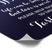 Navy Lichtenfolge Popcorn Bar Hochzeitszeichen Poster (Ecke)