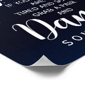 Navy Lichterfolge flackert Hochzeitszeichen Poster (Ecke)