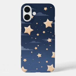 Navy & Light Beige Big Ol'Stars iPhone 16 Plus Hülle