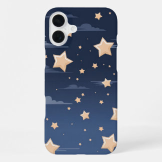 Navy & Light Beige Big Ol'Stars iPhone 16 Plus Hülle