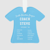 Navy & Light Blue Baseball Coach Team Jersey Ornament (Rückseite)