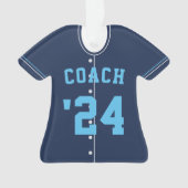 Navy & Light Blue Baseball Coach Team Jersey Ornament (Vorderseite)