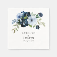navy & light blue floral wedding