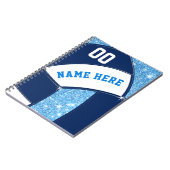 Navy Light Blue Personalisiert, Volleyball-Noteboo Notizblock (Linke Seite)