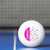 Navy, Light Blue und Hot Pink Nautical Anker Tischtennisball (Netto)