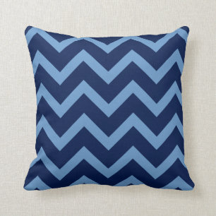 Navy & Light Blue Zickzack Zigzag Muster Kissen