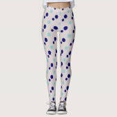 Navy & Light Green Dots Leggings (Vorderseite)