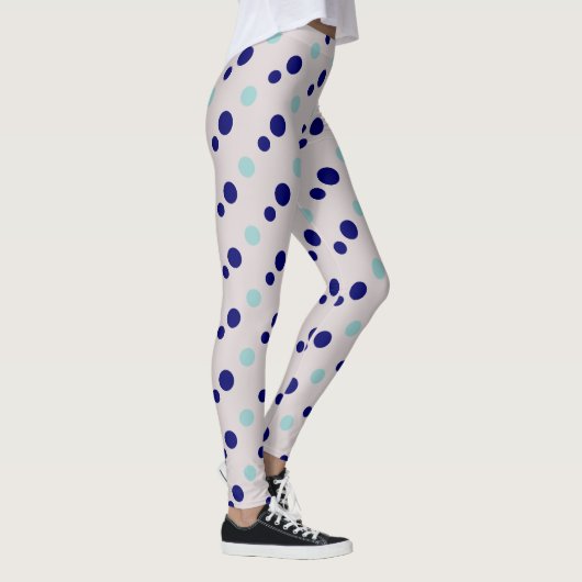 Navy & Light Green Dots Leggings (Rechts)