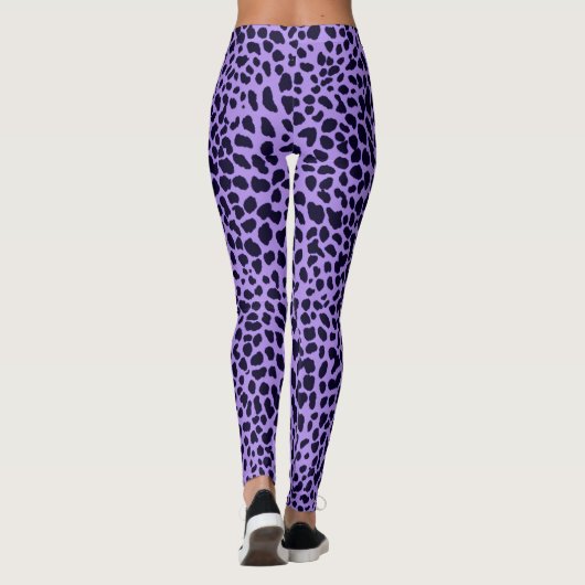 Navy Lila Leopard Print Leggings (Rückseite)